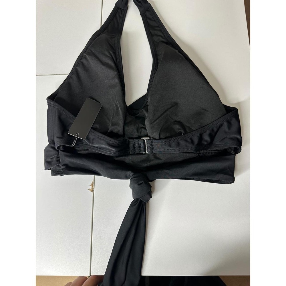 Talisea Bikini Swimsuit Women Medium Black Good High Waisted Halter Wrap Top - Picture 4 of 8